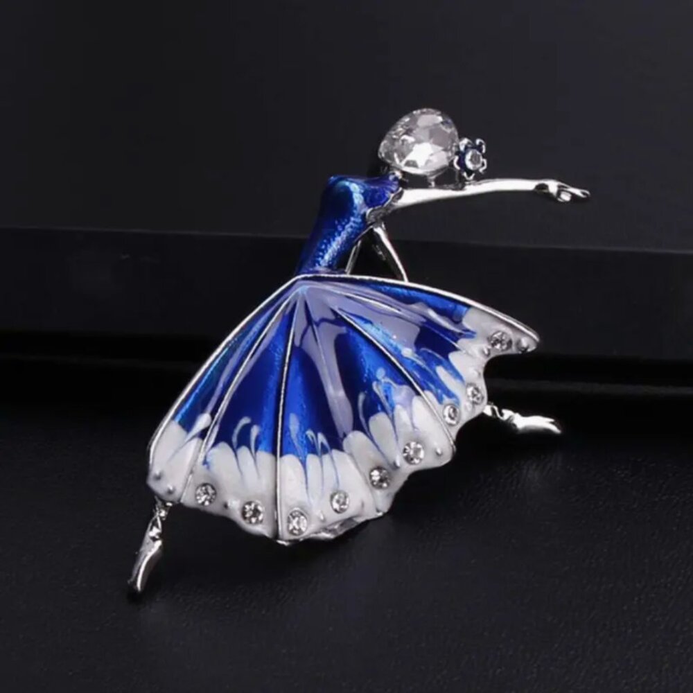 🍏50% OFF/3+...Rhinestone Ballerina/Dancer Brooch
